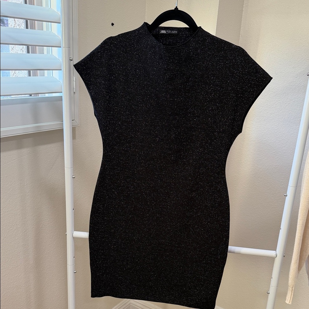 Zara Black Sparkle Mini Dress